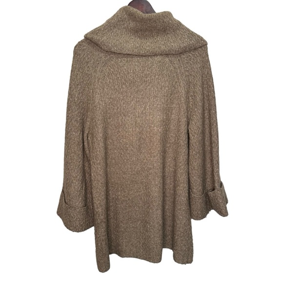 Mac & Jac Tan Wool Mohair Turtleneck Bell Sleeve Sweater Size XL - Picture 2 of 12